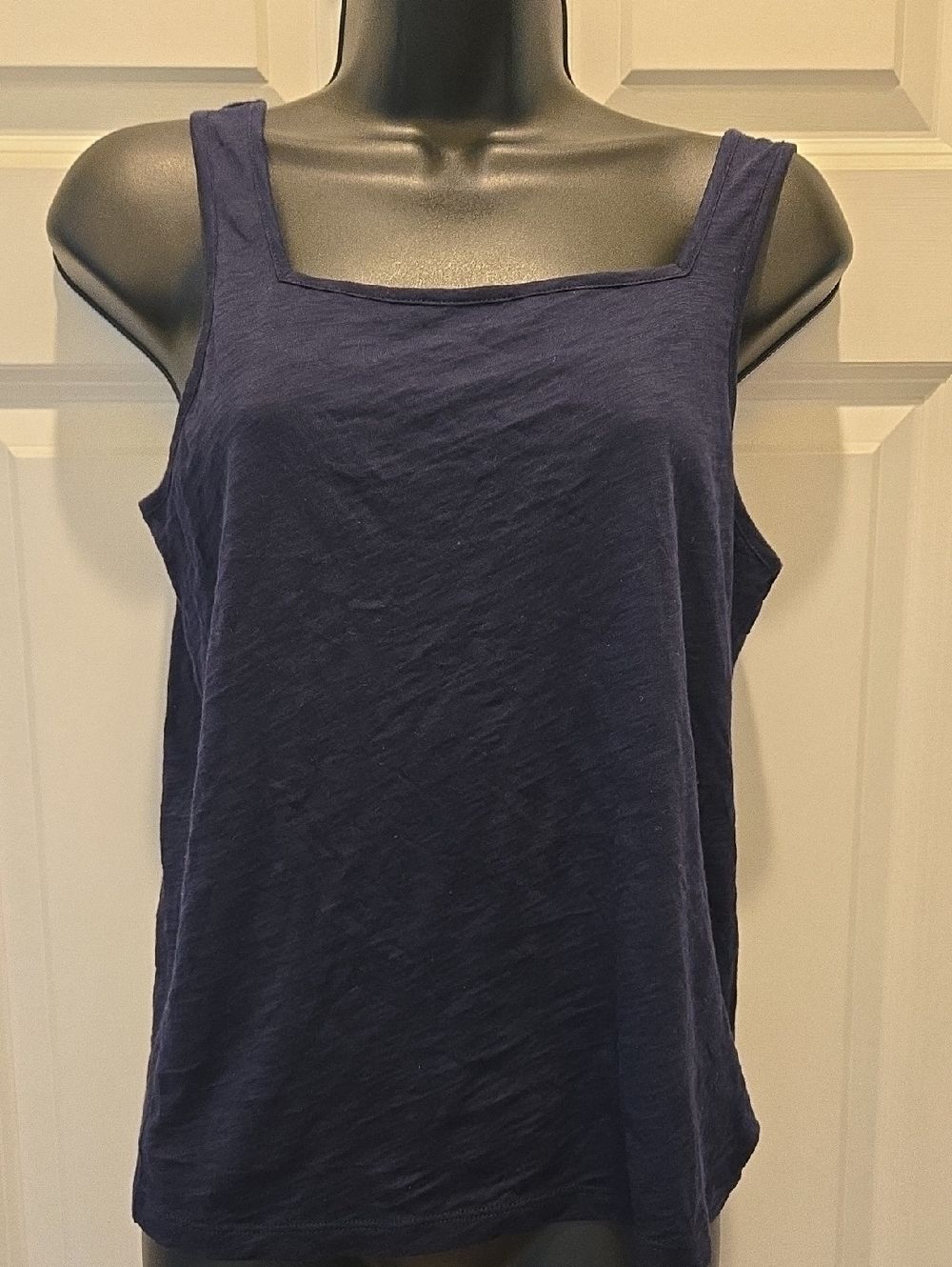 NWOT GOLDIE Tank Top S Black Sleeveless Square Neck Slub 100% Pima Cotton Peru